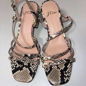J. Crew Odette strappy sandals in snake leather